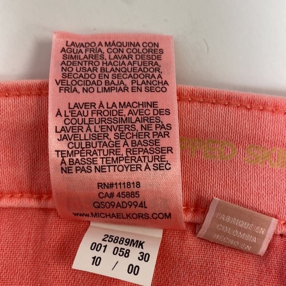 Michael Kors Izzy Cropped Skinny Mid-Rise Jeans (color coral) - Picture 10 of 10